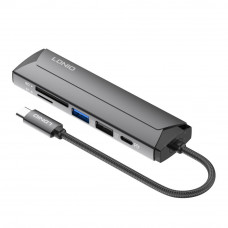 USB Hub LDNIO DS-56H Type-C To PD3.0*1(100W)+HDMI*1(4K@30hz)+USB2.0*1+SD+TF