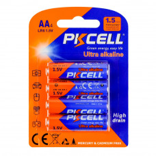Батарейка щелочная PKCELL 1.5V AA/LR6, 4 штуки в блистере (PC/LR6-4B)