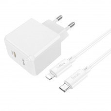 Сетевое Зарядное Устройство Hoco CS13A 1USB-C PD/QC 20W+Type-C to Lightning