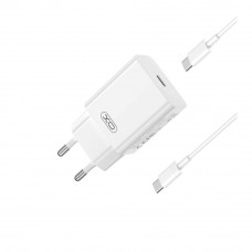Сетевое Зарядное Устройство XO L126 1USB-C PD/QC 20W+Type-C to Type-C