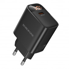 Сетевое Зарядное Устройство Borofone BA97A 1USB-C PD/QC 30W Led Display