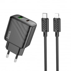Сетевое Зарядное Устройство Hoco CS23A 1USB/1USB-C PD/QC 30W+Type-C to Lightning