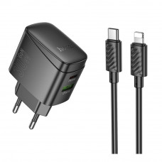 Сетевое Зарядное Устройство Hoco CS61A 1USB/1USB-C PD/QC 30W+Type-C to Lightning