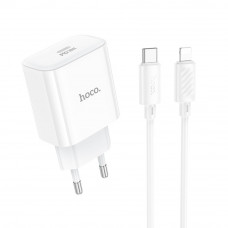 Сетевое Зарядное Устройство Hoco C76A Pro 1USB-C PD/QC 30W+Type-C to Lightning