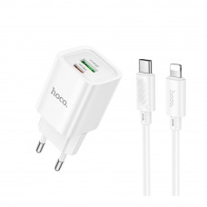 Сетевое Зарядное Устройство Hoco C149A 1USB/1USB-C PD/QC 30W+Type-C to Lightning