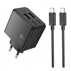 Сетевое Зарядное Устройство Hoco CS18A 2USB-C/2USB PD/QC 45W+Type-C to Type-C