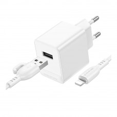 Сетевое Зарядное Устройство Borofone BAS11A 1USB 2.1A+USB to Lightning