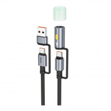 USB Hoco U138 USB/USB-C to USB-C/LED Light 1.2m