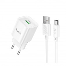 Сетевое Зарядное Устройство Hoco C145A 1USB QC 18W+USB to Type-C