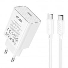 Сетевое Зарядное Устройство Hoco C143A 1USB-C PD/QC 20W+Type-C to Type-C