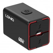 Авто-Мото Зарядное Устройство LDNIO C108 1USB/1USB-C 60W+Type-C to Type-C