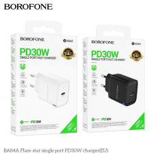 Сетевое Зарядное Устройство Borofone BA84A 1USB-C PD/QC 30W