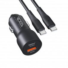 Автомобільний Зарядний Пристрій Ridea RCC-47114 QPow Pro 1USB/1USB-C PD/QC 47.5W+Type-C to Type-C