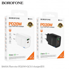 Сетевое Зарядное Устройство Borofone BA83A 1USB-C/1USB PD/QC 20W