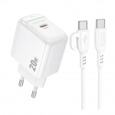 Сетевое Зарядное Устройство Borofone BAS43A 1USB-C PD/QC 20W+Type-C to Type-C