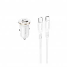 Авто Зарядное Устройство Borofone BZ22 1USB/1USB-C QC/PD30W+Type-C to Type-C