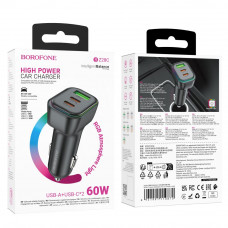 Авто Зарядное Устройство Borofone BZ28C 1USB/2USB-C QC/PD 60W