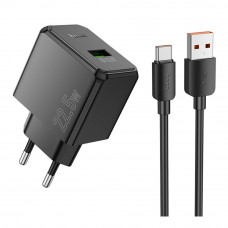 Сетевое Зарядное Устройство Hoco CS17A 1USB Multi-Protocol 22.5W+USB to Type-C