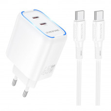 Сетевое Зарядное Устройство Borofone BA90A 2USB-C PD/QC45W+Type-C to Type-C
