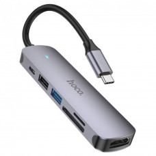 USB Hub Hoco HB28 Type-C multi-function converter(HDTV+USB3.0+USB2.0+SD+TF+PD)