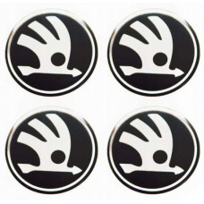 Наклейка на ковпаки SKODA (90мм) Чорна NEW LOGO(4шт)