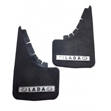 Бризковики малі "Lada" Серебренн. напис, м'яка структурна гума "Mud-Flaps" (2шт)
