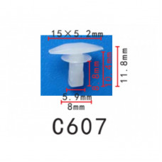 Кліпси C0607 ущільнювача Ford Lexus Mazda Toyota Acura Honda Suzuki E7GZ612 6786728030 (уп. 100шт.)