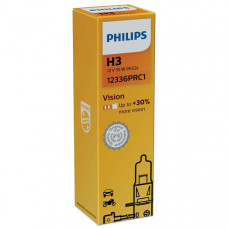 Лампа 12V H3 55W + 30% Premium "Philips" (1шт) (12336PRC1) (10шт/уп)