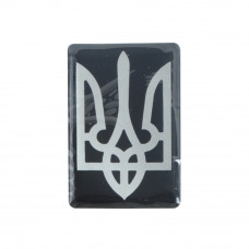 Наліпка силіконова "Герб" чорний/хром (4х6см)