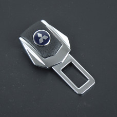 Заглушка ременя безпеки метал "Mitsubishi" (1шт) цинк.сплав + шкіра (тип №2)