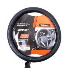 Чохол на кермо шкіра "М" (37-38см) чорний Elegant 105789 тиснення перфорація з візерунком 1шов NEW