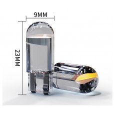 Світлодіод 12V Т10 Фіолетовий COB Скло/Куля 0.5W H=23mm №7