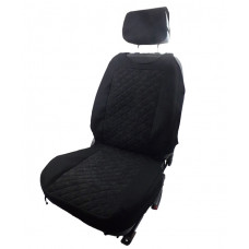 Майка чорна/РОМБ стьобаний чорною ниткою на флісі(1+1)Закритий бік та низ/2-а підголовника)