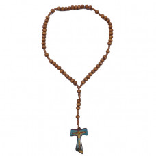 Чотки на 53 намистини дерев'яні світлі з хрестиком (розм.30см довжин.чоток,/0,9см)