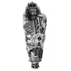 Наліпка "Лев - карти - віскі" 48*20 см (1шт) нт 0021