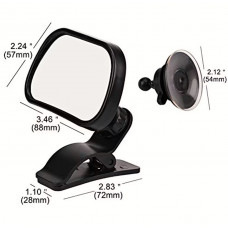 Дзеркало для огляду заднього сидіння 90х60мм сфера (кліпса+присоска) "Elegant" EL 130504