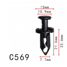 Кліпси C0569 розпірні Ford F3LY-14570-B Mitsubishi Saab GM 11561878 21075686 (уп.100шт)