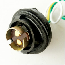 Патрон зад.ліхтаря 2-контакт Ланос (3 зачепи) під лампу P21/5W BAY15d чорний 204434