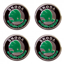 Наклейка на ковпаки SKODA (60мм) Зелена (4шт)