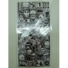 Наліпка-стікер з підрізуванням чорно-біла №4 (17х34)