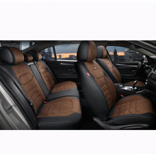 Чохли - Накидки сидіння Алькантара + Шкір.зам5D "VERONA"(закр-а спинка +кишеня)Кавові Elegant-700145