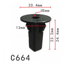 Кліпси C0664 під саморіз TOYOTA, LEXUS, HONDA, NISSAN (9018906157, 90189-06157, 14236) ( уп. 100 шт.