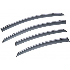 Дефлектори вікон Mazda 3 SED 09-13 П/K скотч "FLY" "молдинг із нерж. сталі 3D"