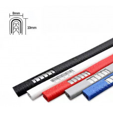 Молдинг на кромку дверей металева основа Червоний 5м (6*9мм) м'який