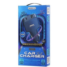 АЗП 12/24V для MacBook 1USB-1Type-C Remax RCC326 PD 100W + QC3.0 (синий)