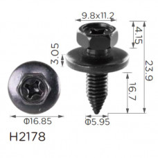 Саморіз H2178 з шайбою універсальний M6 ( уп. 100 шт.)