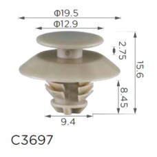 Кліпси C3697 обшивки дверей універсальна ( уп. 100 шт)