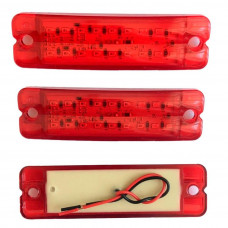 Габарит - червоний - 100х30мм - 12/24V Led 18 діодів(подвійний) - "Thoc Auto" ТН-1822 (3шт)