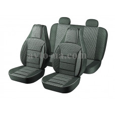 Чохли "PILOT" 2110/Priora SED тканина черн. + тканина чорно/сіра