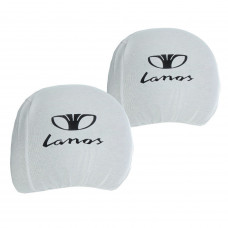 Чохол підголівників Daewoo LANOS білий-чорний логотип